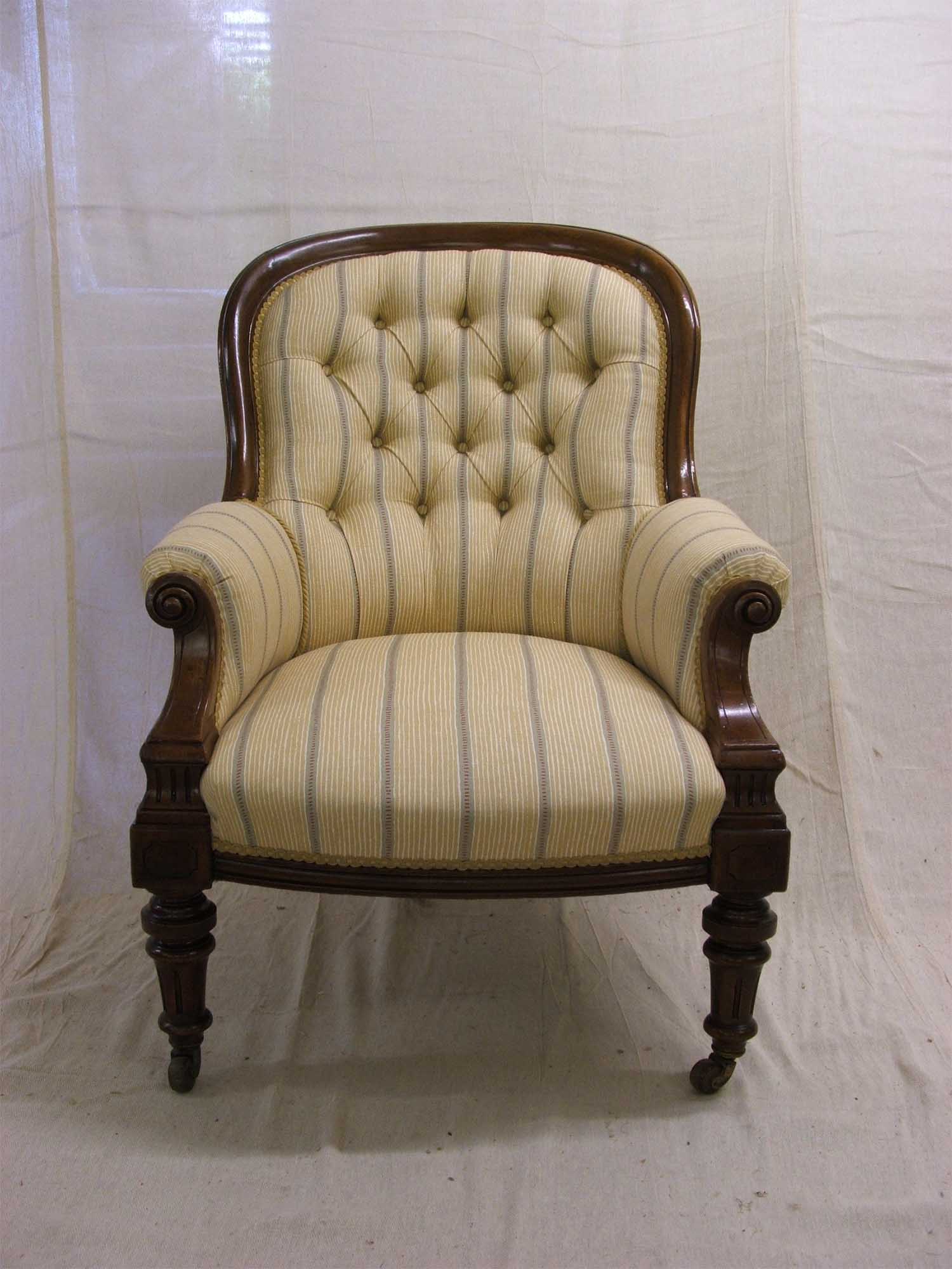 reupholstered beige Antique Chair